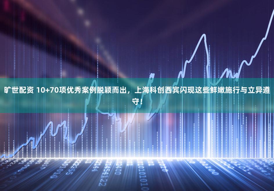 旷世配资 10+70项优秀案例脱颖而出，上海科创西宾闪现这些鲜嫩施行与立异遵守！