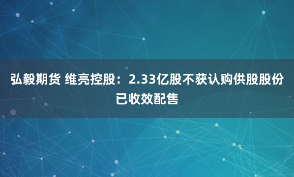 弘毅期货 维亮控股:2.33亿股不获认购供股股份已收效配售