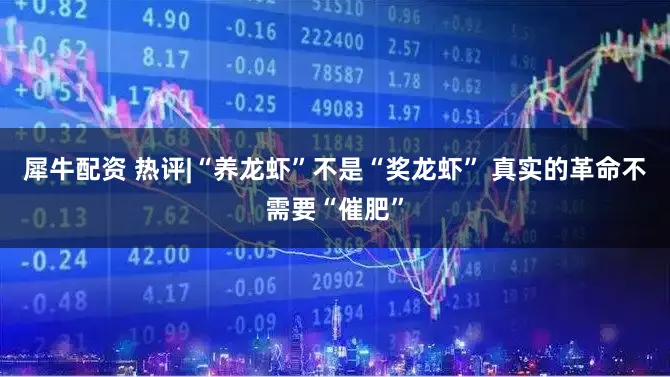 犀牛配资 热评|“养龙虾”不是“奖龙虾” 真实的革命不需要“催肥”