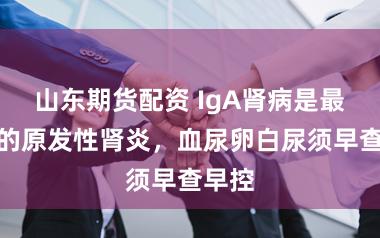 山东期货配资 IgA肾病是最常见的原发性肾炎，血尿卵白尿须早查早控