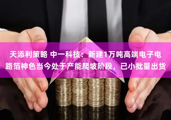 天添利策略 中一科技：新建1万吨高端电子电路箔神色当今处于产能爬坡阶段，已小批量出货