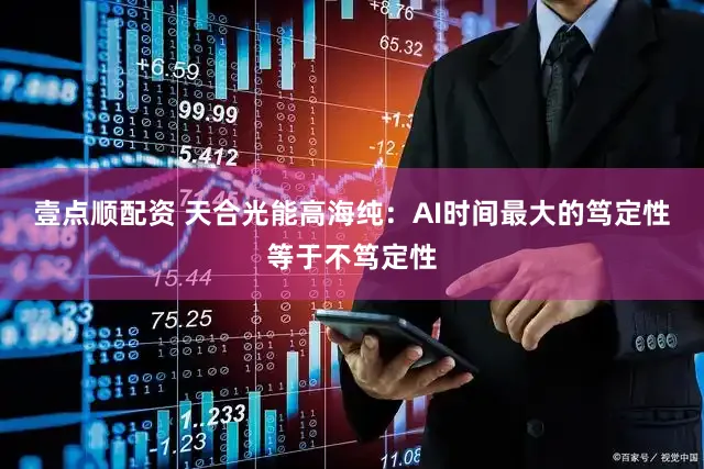 壹点顺配资 天合光能高海纯：AI时间最大的笃定性等于不笃定性