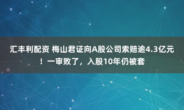 汇丰利配资 梅山君证向A股公司索赔逾4.3亿元！一审败了，入股10年仍被套