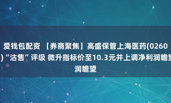 爱钱包配资 【券商聚焦】高盛保管上海医药(02607)“沽售”评级 微升指标价至10.3元并上调净利润瞻望