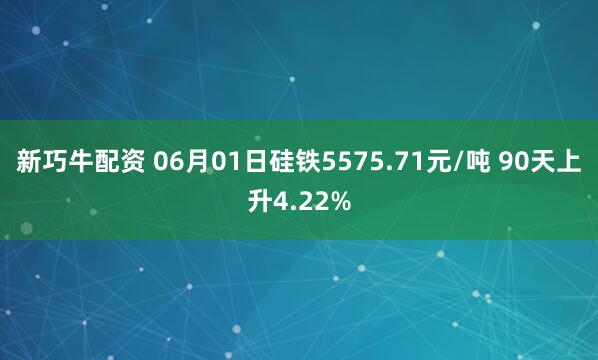 新巧牛配资 06月01日硅铁5575.71元/吨 90天上升4.22%